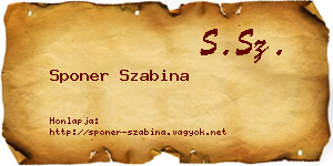 Sponer Szabina névjegykártya